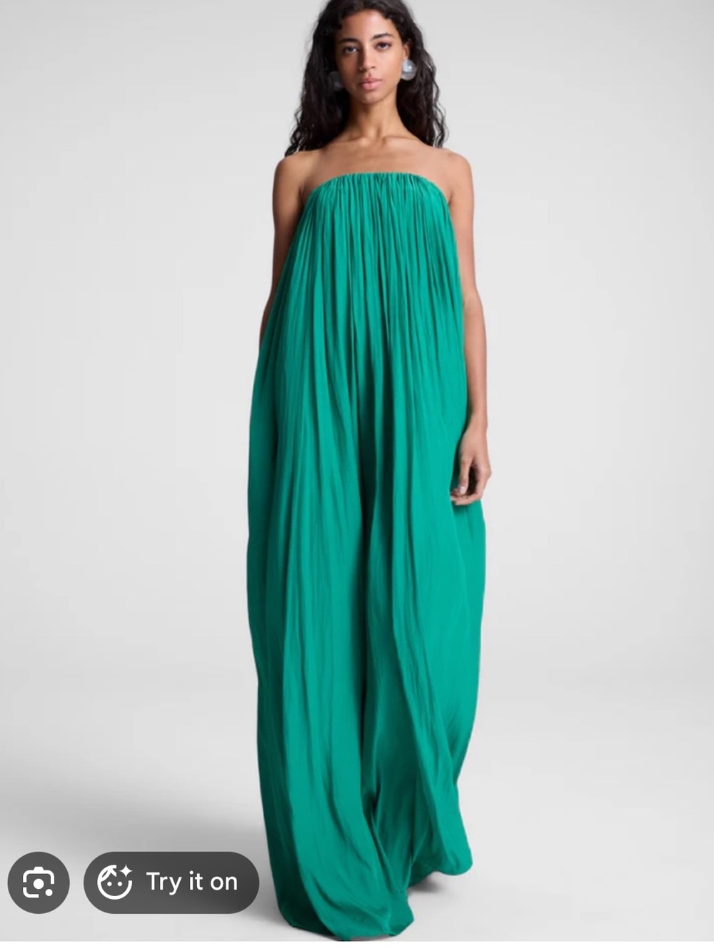 A.L.C Wynn Strapless gown in green